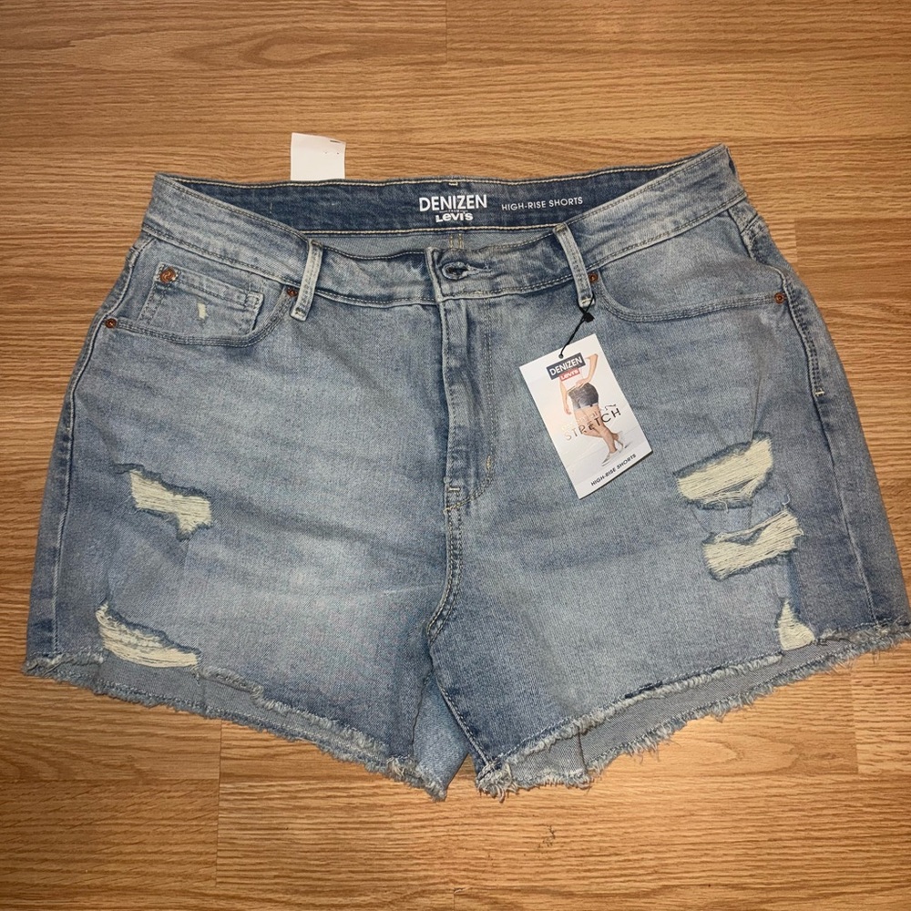 Levi's Light Blue Distressed Denim Jean Shorts